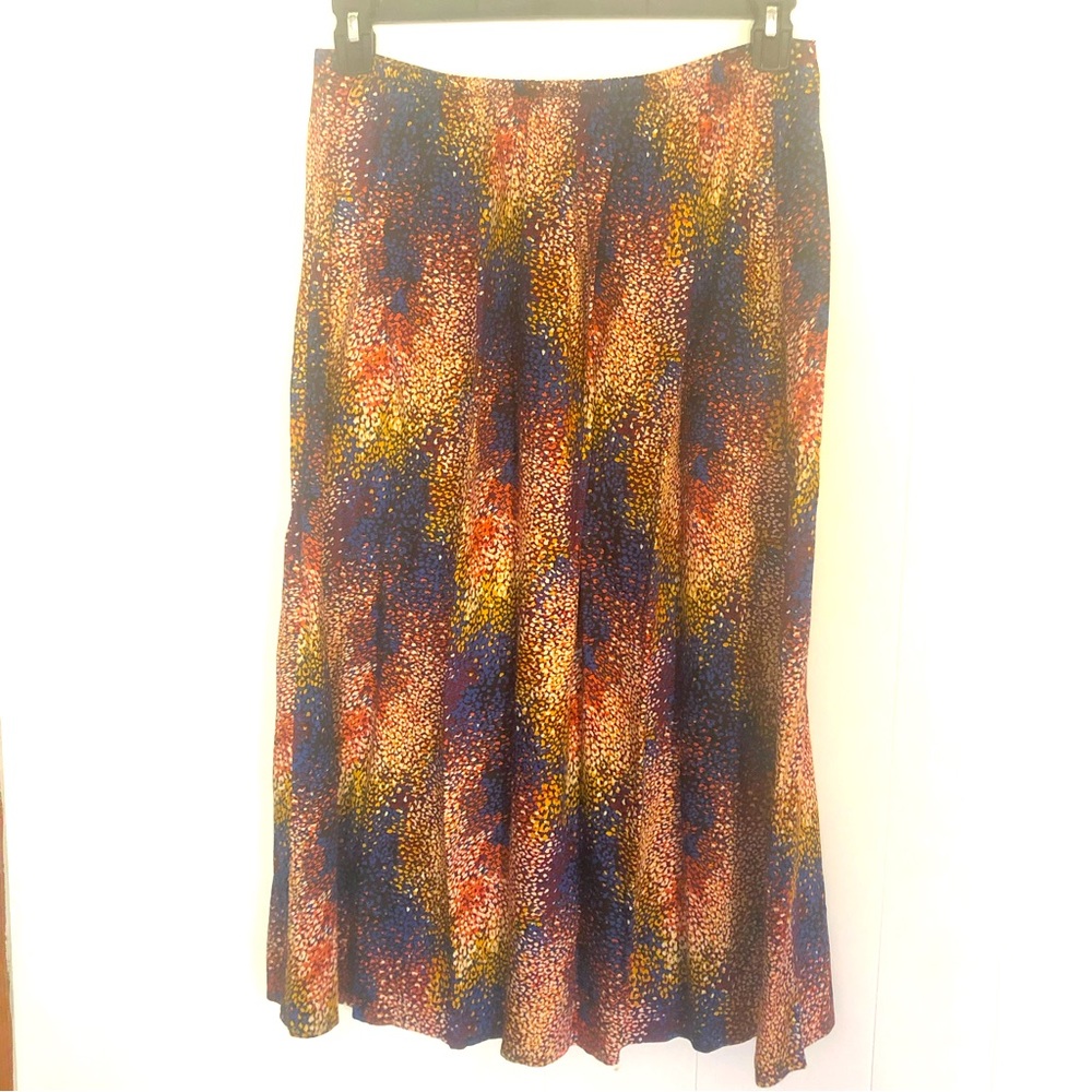 Time and Tru Satin Galaxy Print Midi Skirt Women’s Medium